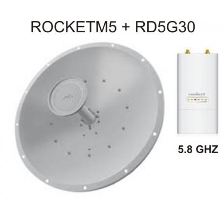 UBIQUITI ROCKETM5 + RD5G30 EQUIPO DIRECCIONAL 5.8GHZ