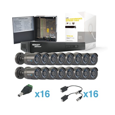 KIT EPCOM 16 CAMARAS 900TVL