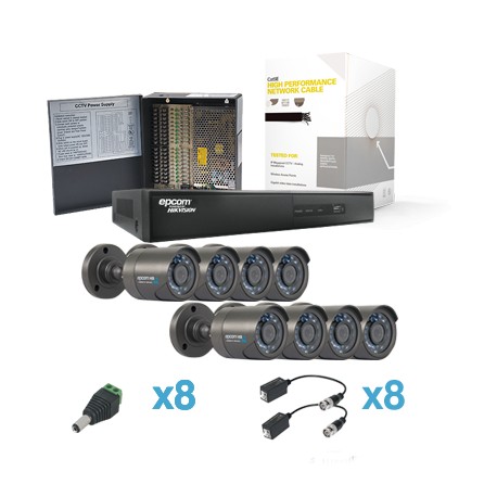 KIT EPCOM 8 CAMARAS 900 TVL