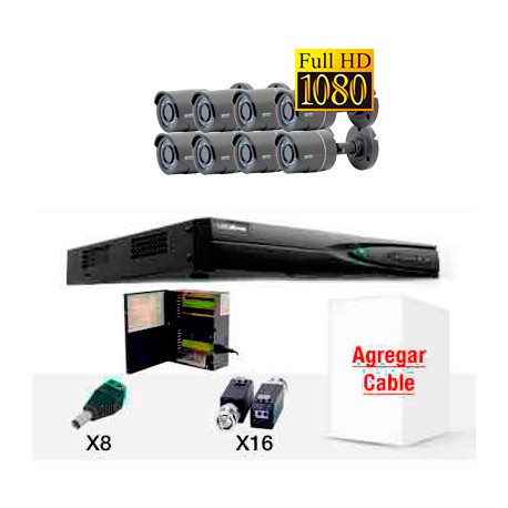 KIT  EPCOM 6 CAMARA TURBOHD(TVI) 8 Bullets