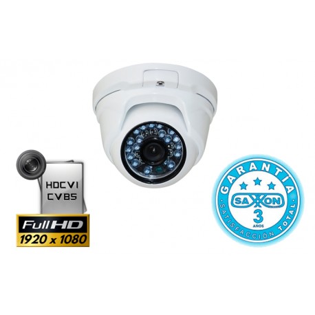 SAXXON DFX21082C -CAMARA DOMO HIBRIDA/ HDCVI 1080P/ 2 MEGAPIXELES/ ANALOGA/ LENTE FIJO 3.6MM/ IR 20M/ IP66